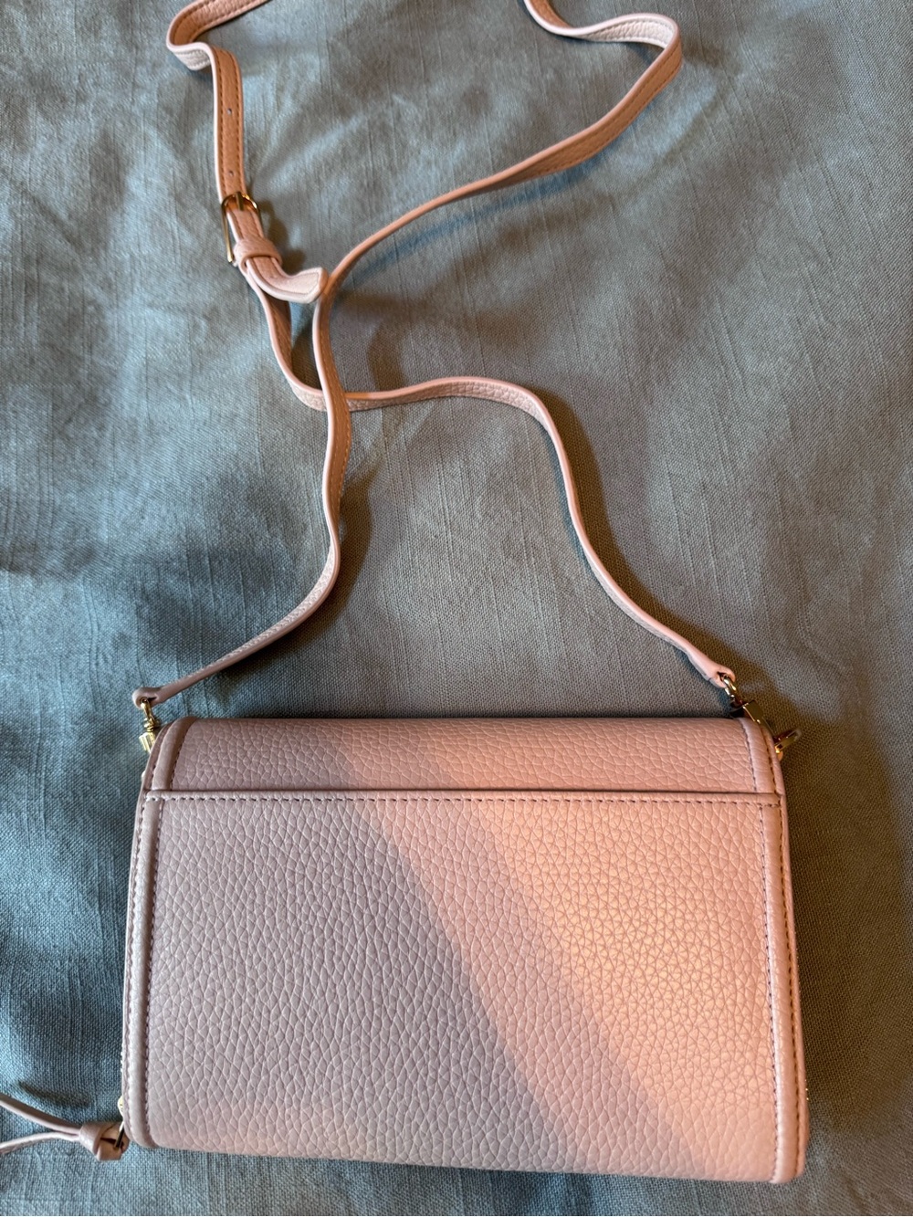 Tory Burch Blush Pink Pebbled Leather Crossbody Wallet - Picture 11 of 14